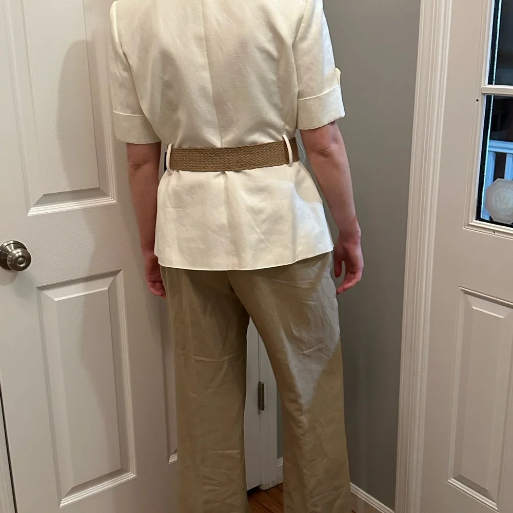 Tahari safari style short sleeve pantsuit. - Picture 5 of 10